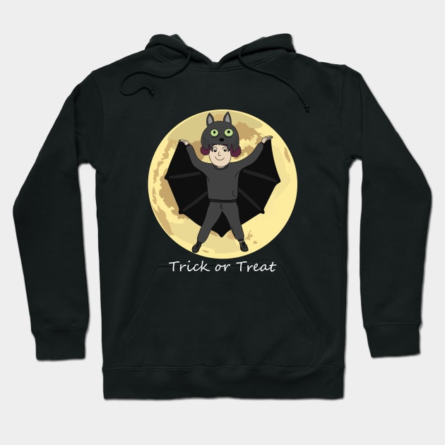 Lovely Kid in Halloween Bat Costume Hoodie by Buntoonkook